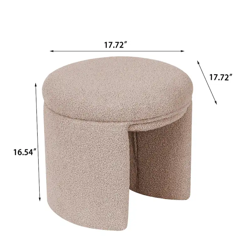Adeco Ottoman Small Teddy Low Foot Stool Vanity Stool