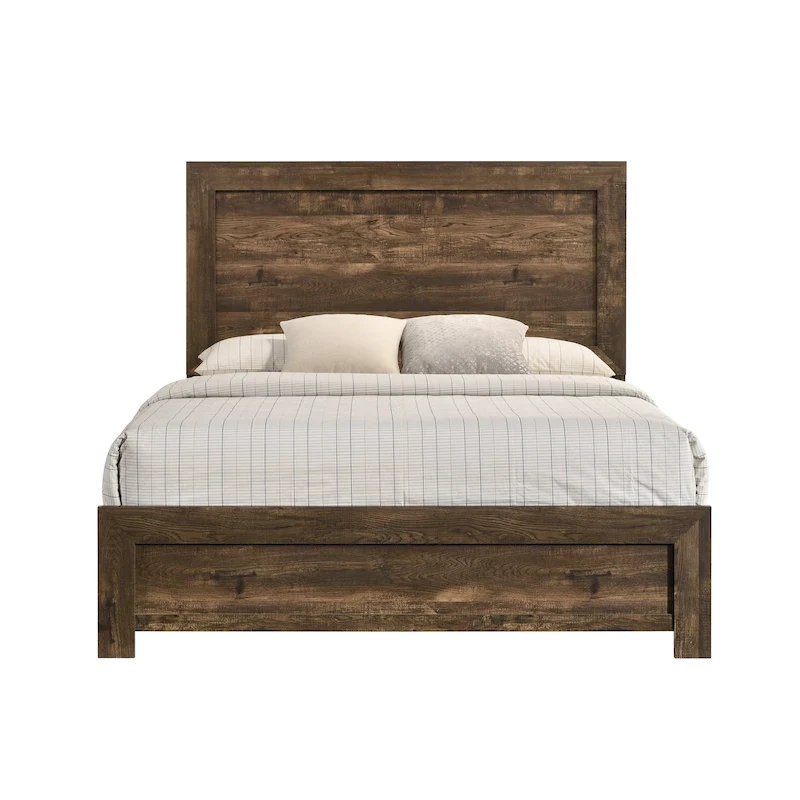 Furniture of America Greer Rustic Walnut Panel Wood Bed