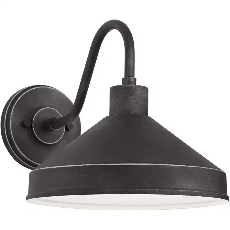 Franklin Iron Works Ashe 10 High Modern Outdoor Wall Light Fixture Mount Porch House Exterior Outside Dark Sky Weatherproof Iron Black Finish Metal