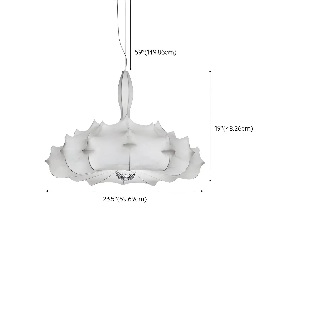 Modern White Flower-Shaped Drum Chandelier Height Adjustable