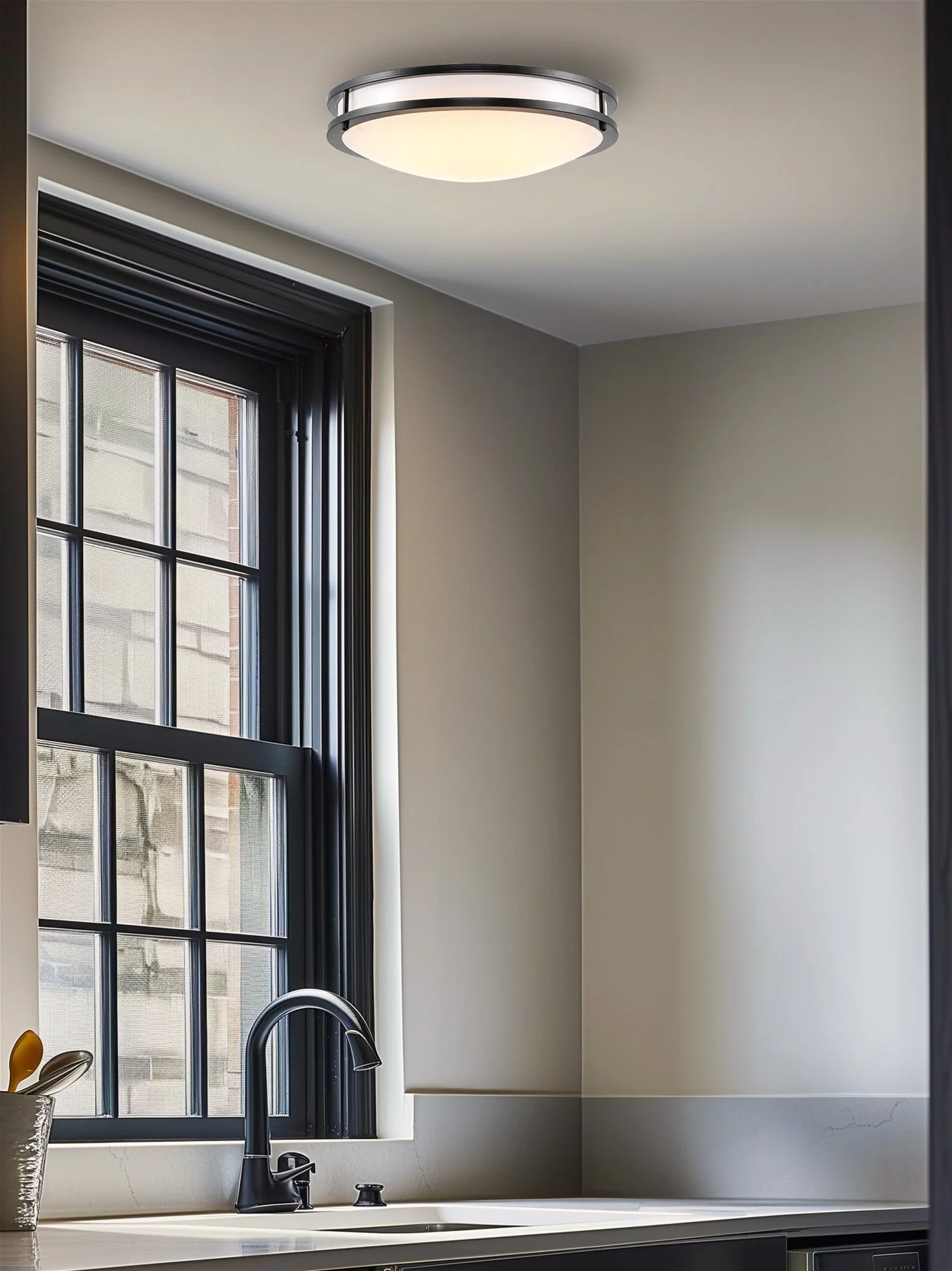 Brighton 16 Modern 2-Ring LED (24W) Flush Mount Ceiling Light