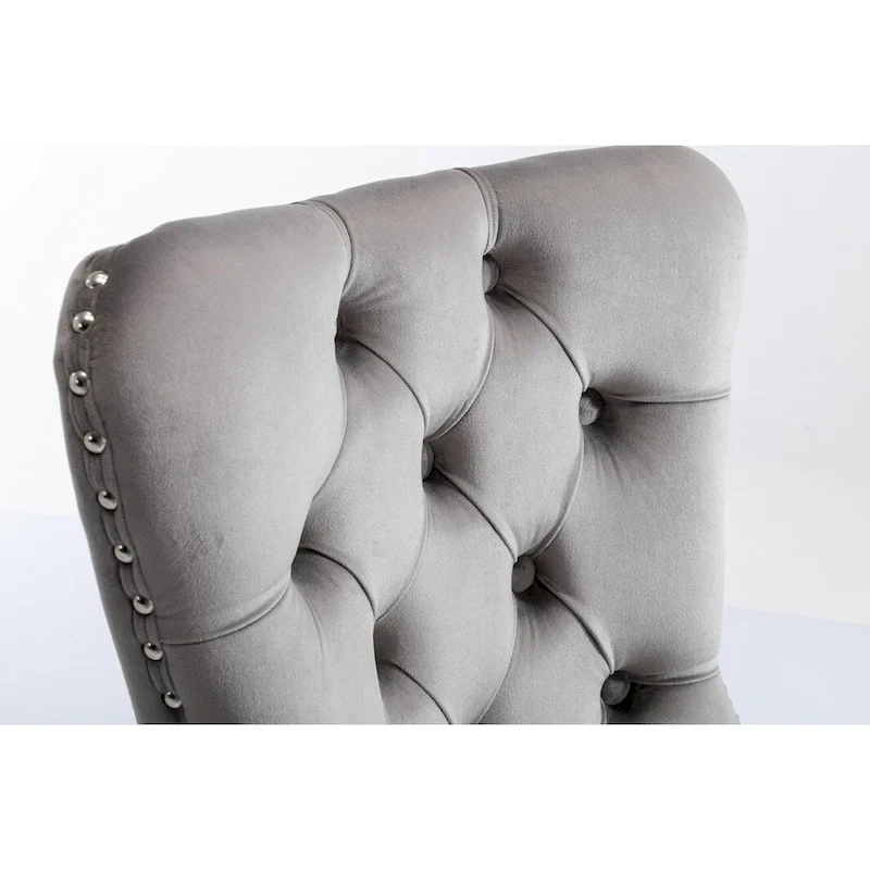 Velvet Upholstered Dining Chair with Chrome Stainless Steel Plating Legs