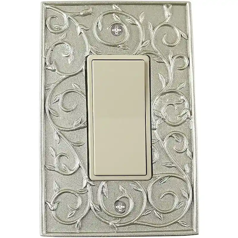 Meriville French Scroll 1 Rocker Wallplate, Single Switch Electrical Cover Plate