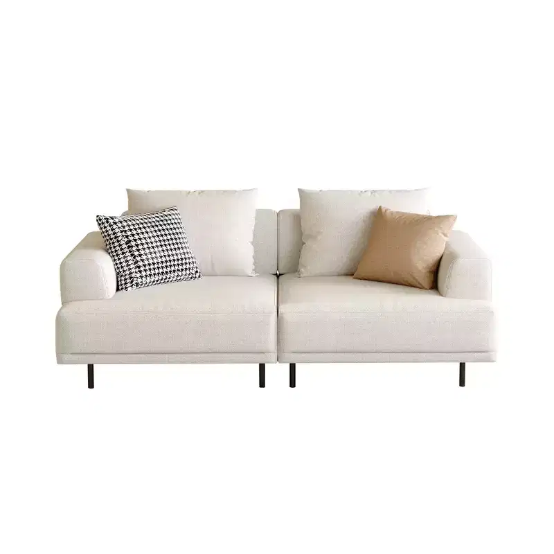 Luck Live Modern Breathable Cotton-Linen Fabric Sofa, couch,Solid Wood Frame, High-Elastic Sponge Seat Cushion Light Beige