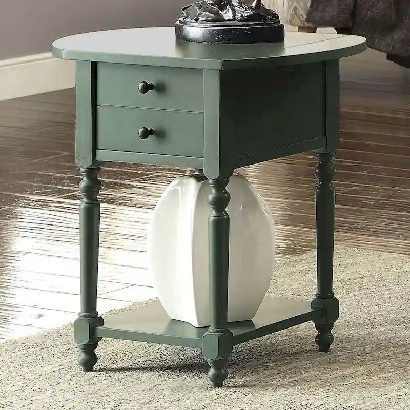 Kist French Country 25-inch Solid Wood 1-Shelf Side Table by