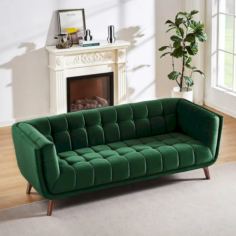 Modern Chesterfield Velvet Living Room Couch