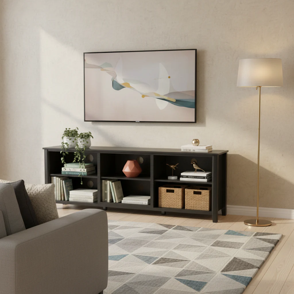 TV Stand Storage Media Console Entertainment Center, without Drawer