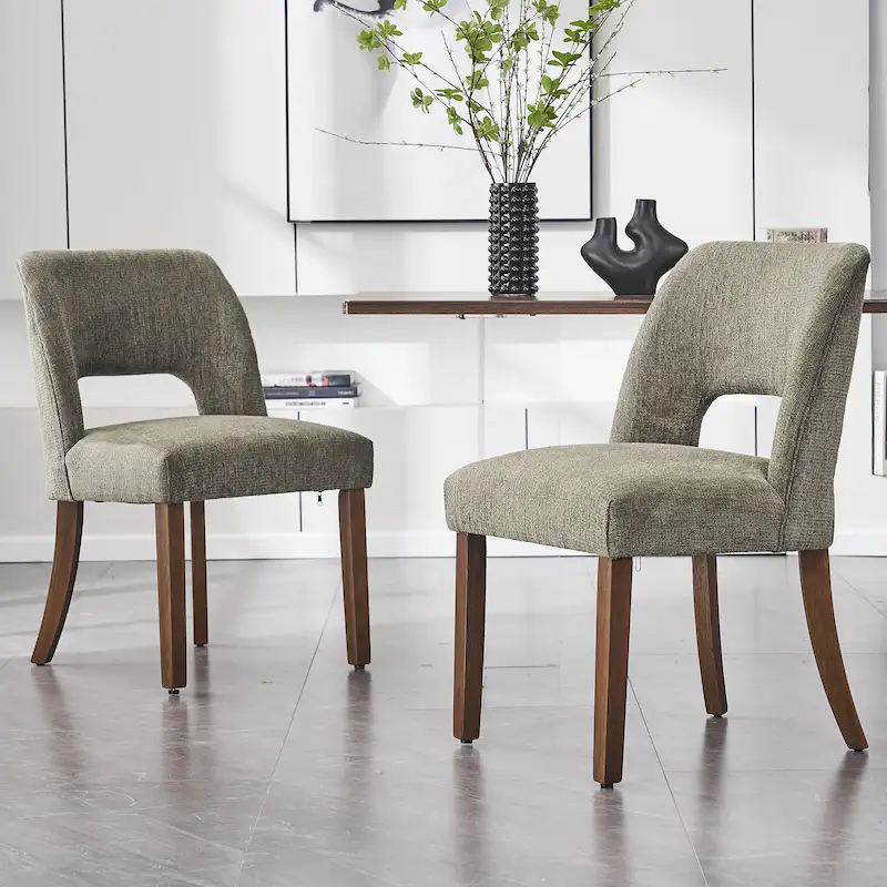 Upholstered Back Side Dining Chair Set of 2