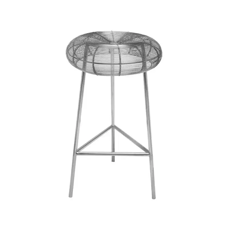 Meridian Furniture,Tuscany Silver Metal Counter Stool
