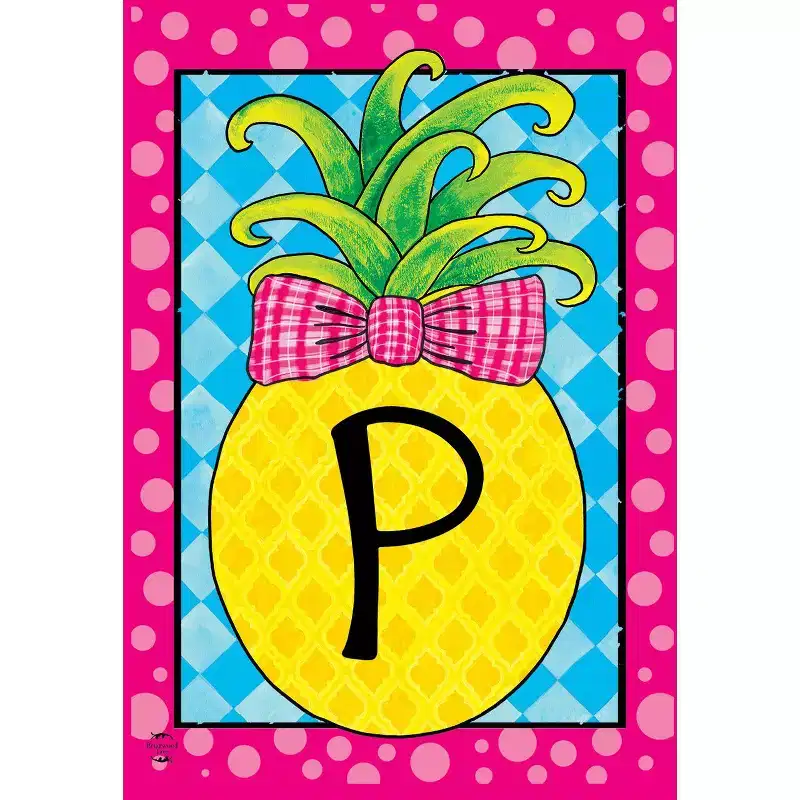 Briarwood Lane Summer Garden Flag 18x12.5 For Outdoor Pineapple Monogram Letter P Garden Flag Flag For Summer Garden Flag Flags For Outside