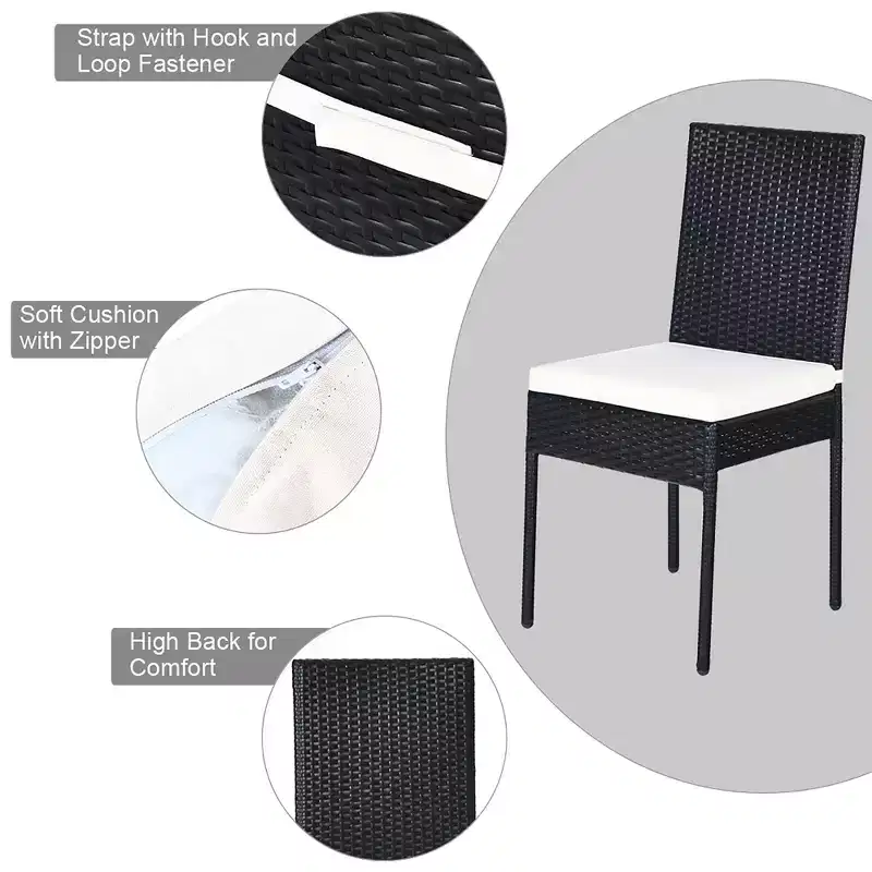 Costway 10PCS Patio Rattan Dining Set Cushioned Chair Table with Glass Top Garden Furniture