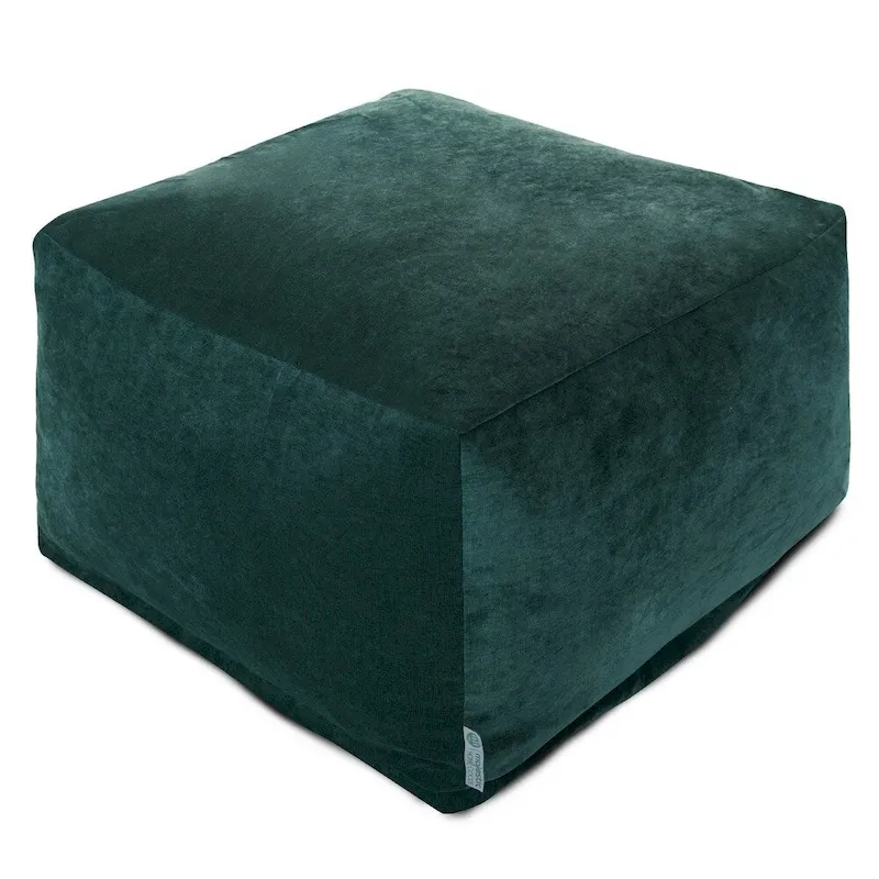 Velvet Pouf Ottoman – Round Footrest & Extra Seating
