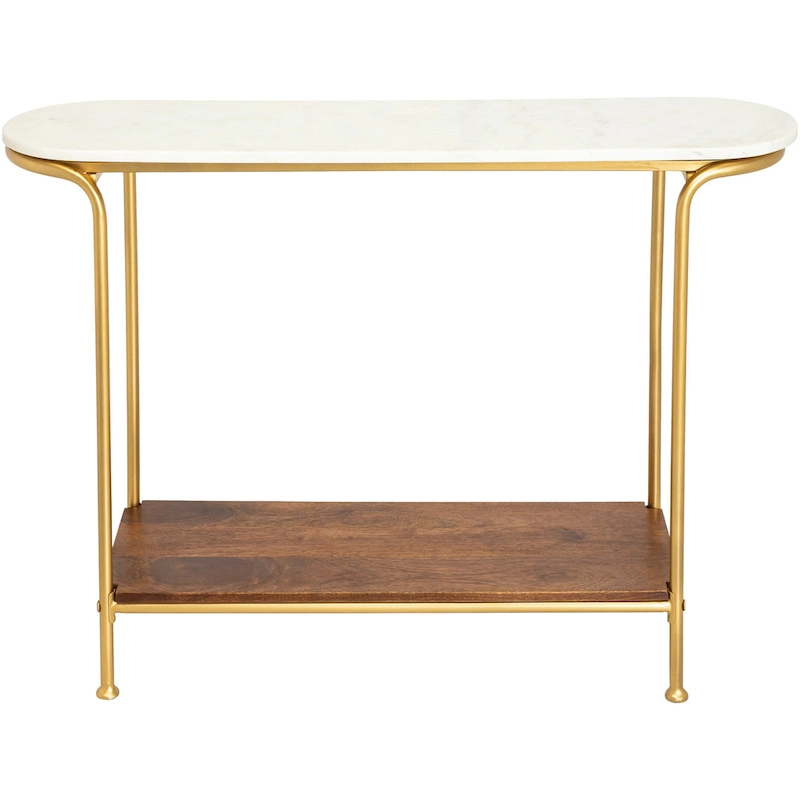 Micheale Marble Mixed Media Modern Console Table - 30H x 43W x 11D