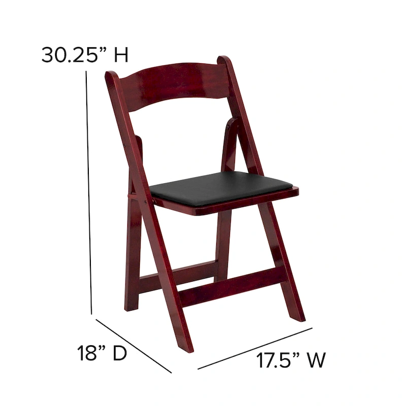 Vinyl-padded Wood Folding Chair (Set of 4)