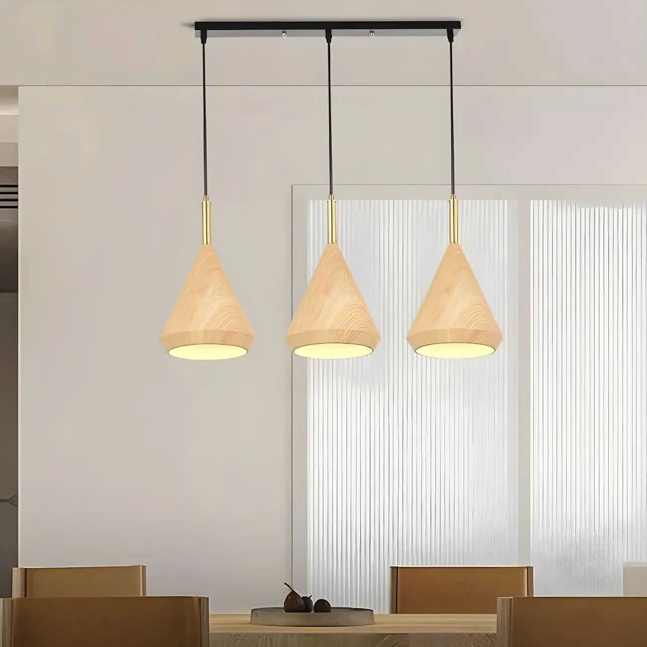 3-Light Modern Adjustable Length Island Pendant Light for Kitchen