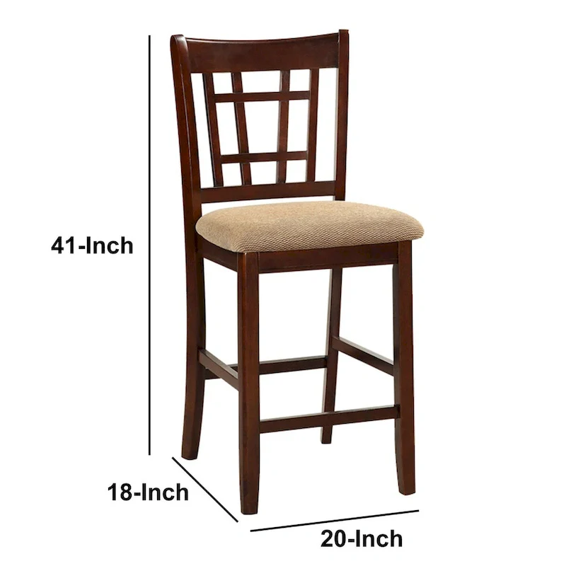 Set of 2 Counter Height Dining Chairs with Cushioned Seats