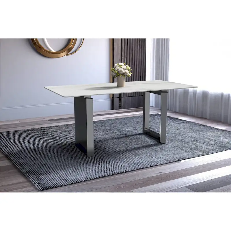 Astra Series Dining Table with Sintered Stone/Glass Top