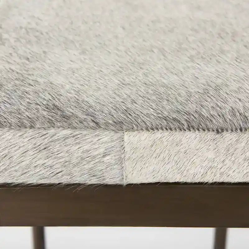 Millie Black Genuine Leather Seat with Nickel Metal Frame Counter Stool