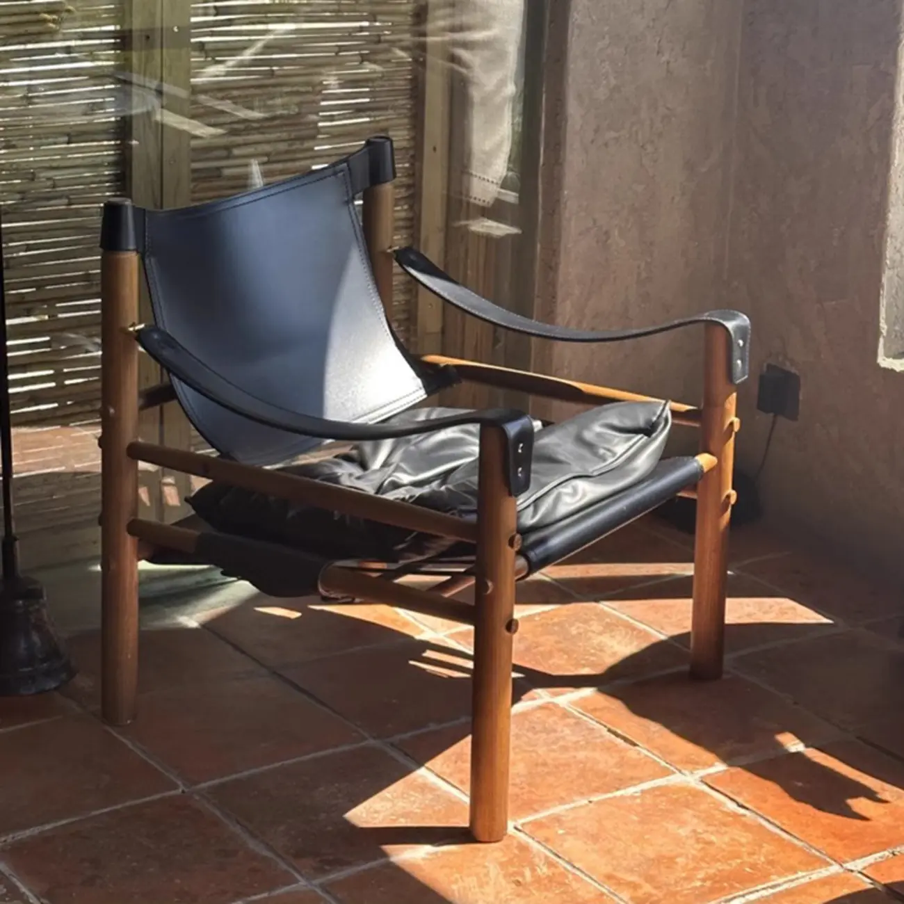 Mid-Century Modern Arm Chair Saddle Leather Living Room