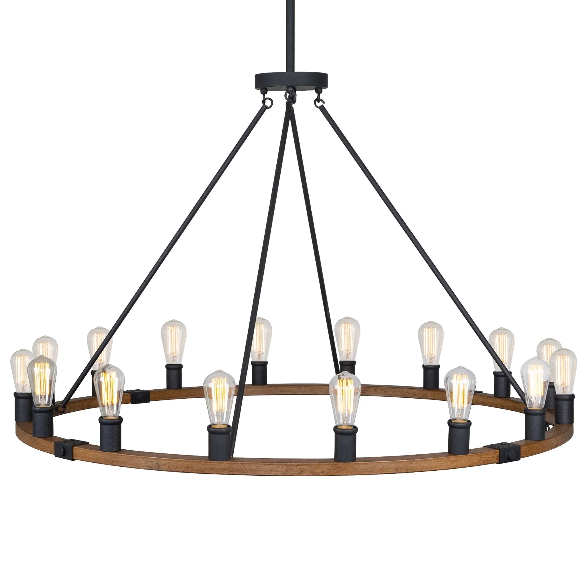 Homestead 48 Large Farmhouse Wagon Wheel Foyer Chandelier