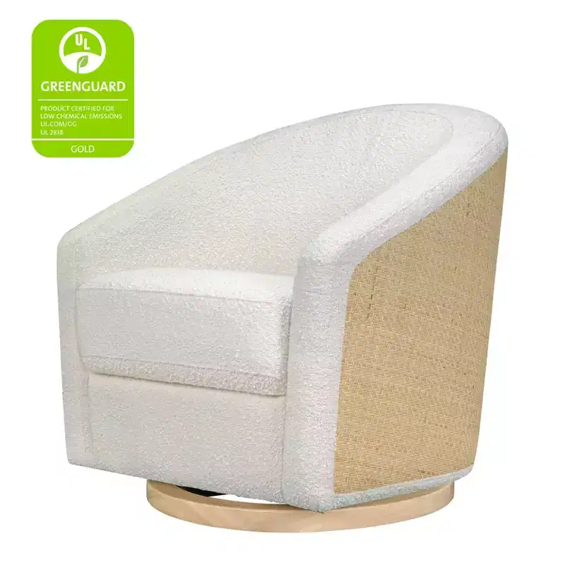 Swivel Glider Chair with 360° Rotation, Upholstered Seat, 30.5
