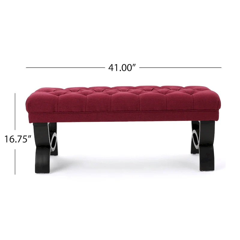 Scarlette Tufted Fabric Ottoman Bench by Christopher Knight Home - 41.00 L x 17.25 W x 16.75 H