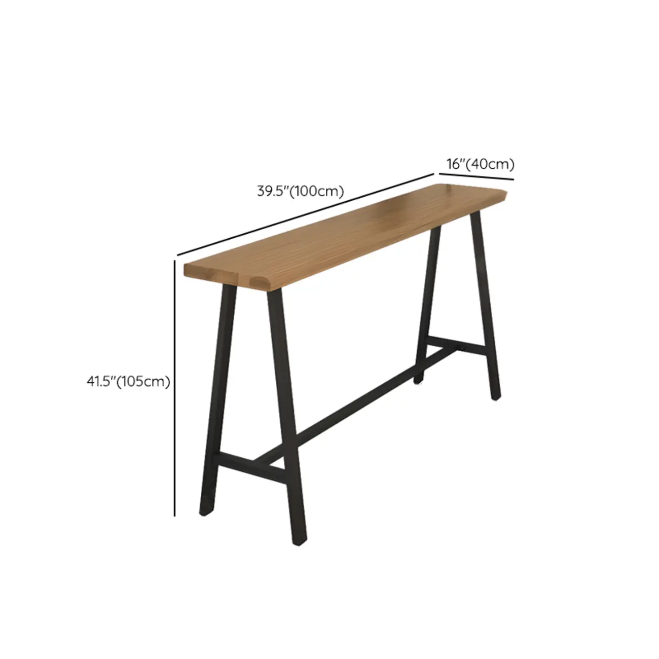 Simple Brown Pine Bar Tables with Footrest