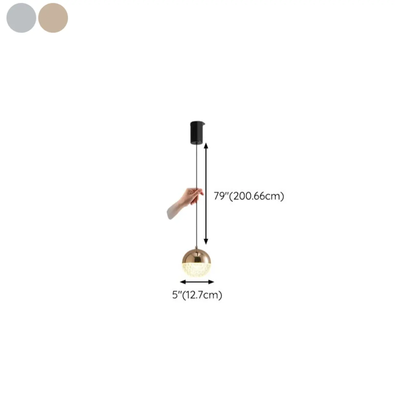 Modern Rose Gold Clear Globe Liftable Pendant Light