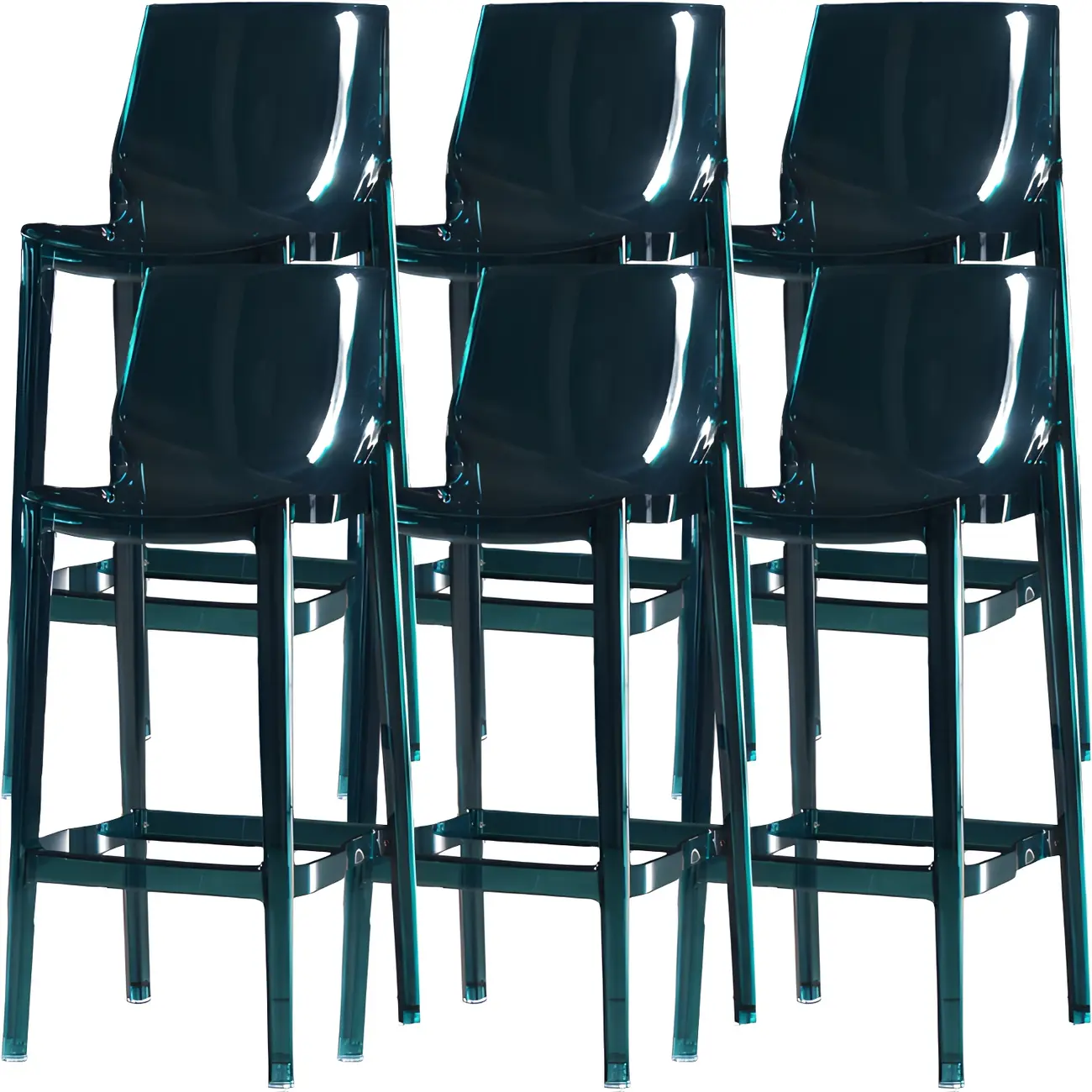 Modern Acrylic Transparent Chic Rectangle Durable Bar Stool