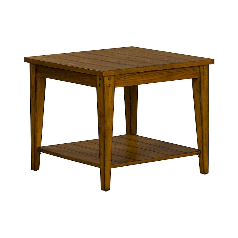 Lake House Oak Square Lamp Table