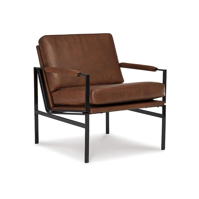 Signature Design by Ashley Puckman Mid Century Modern Leather Accent Chair - 29 W x 31.5 D x 34.25 H