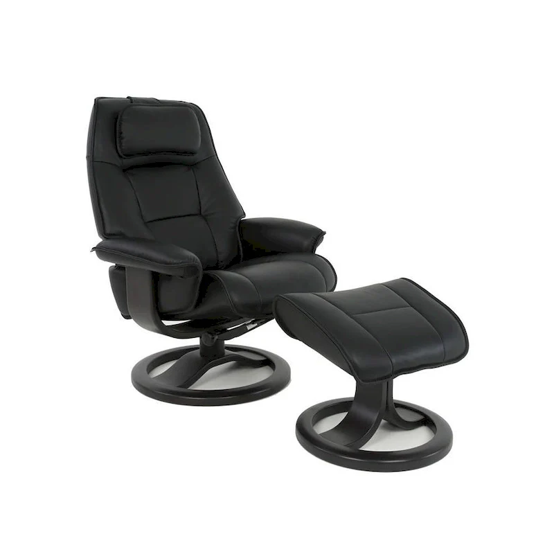 Admiral R Leather Recliner and Ottoman