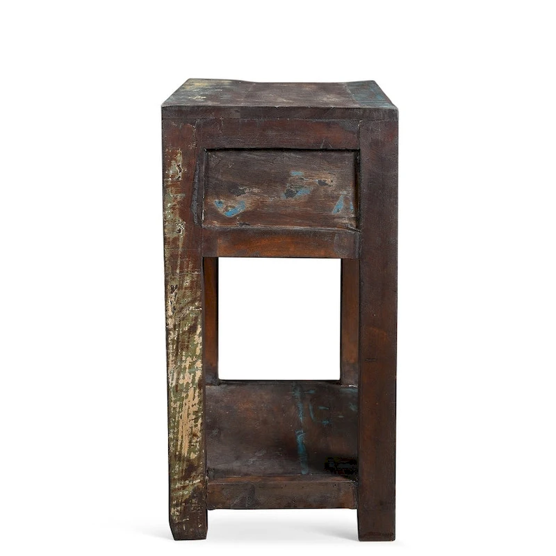 Handmade Reclaimed Wood Side Table (India)