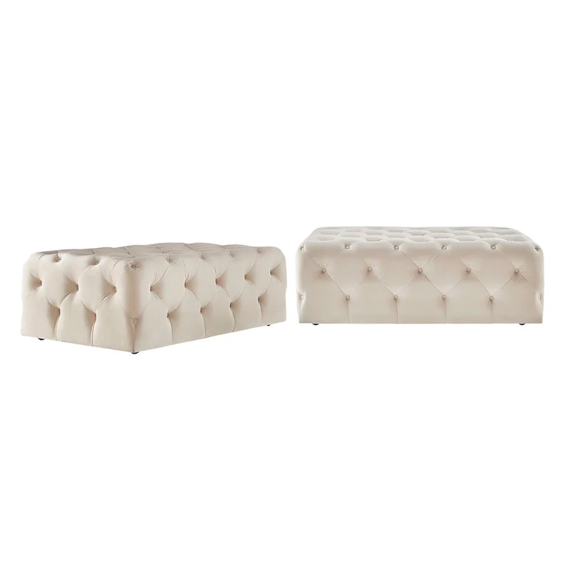 Rectangular Tufted Ottoman with Casters