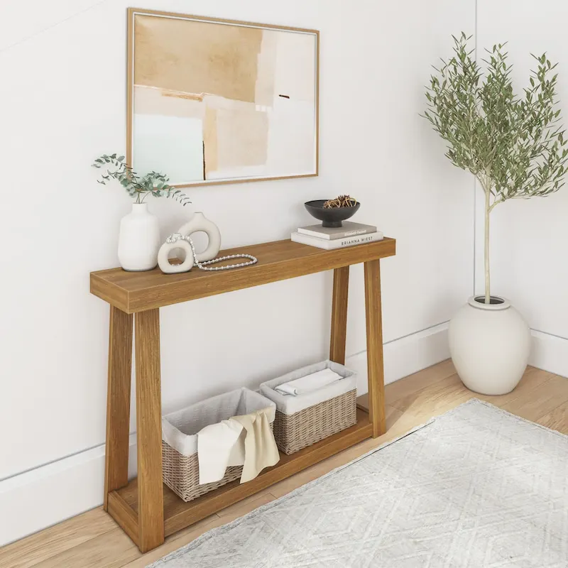 Classic console table with shelves - 46