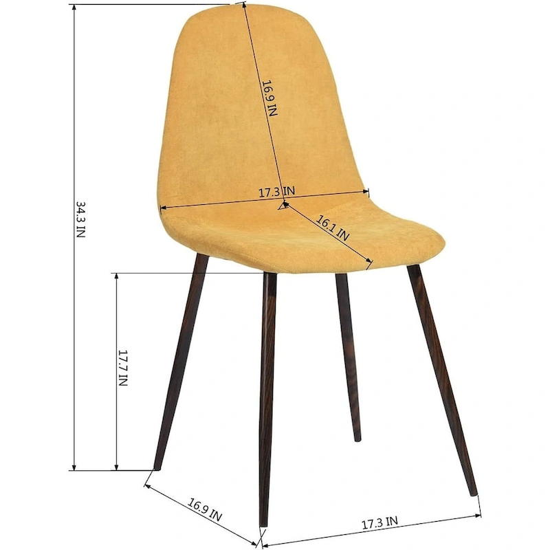 HomyLin Dining Chair Set of 4 Upholstered Fabric Low Back Armless