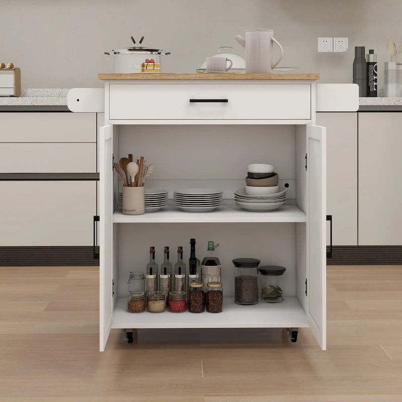 Kitchen island rolling trolley cart