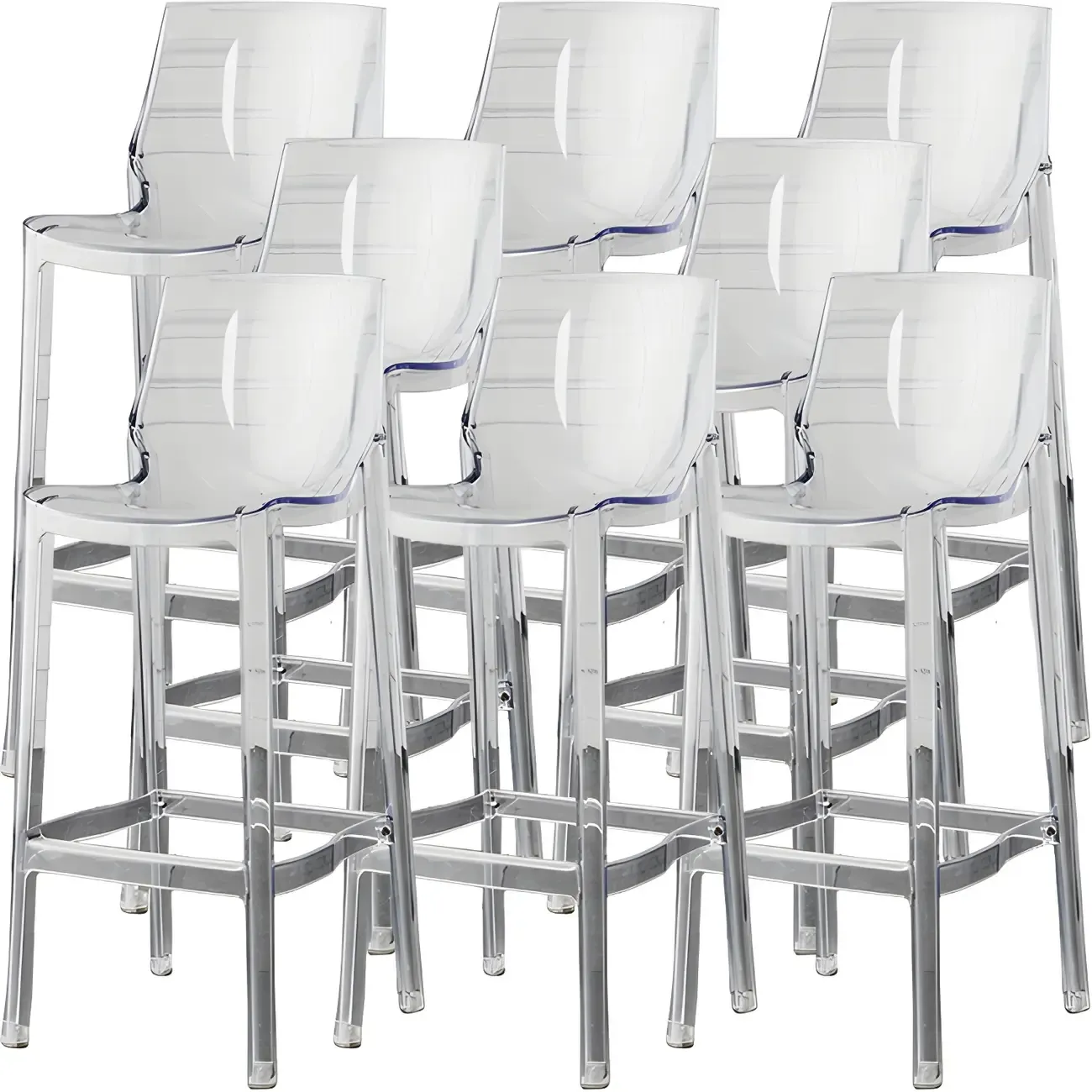 Modern Acrylic Transparent Chic Rectangle Durable Bar Stool