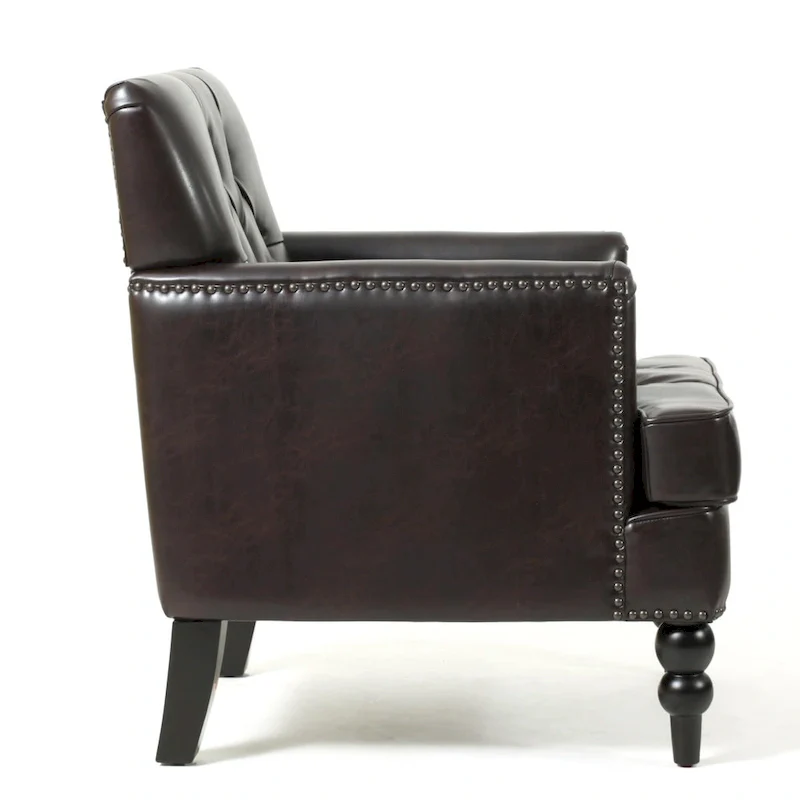 Malone Brown Leather Club Chair by