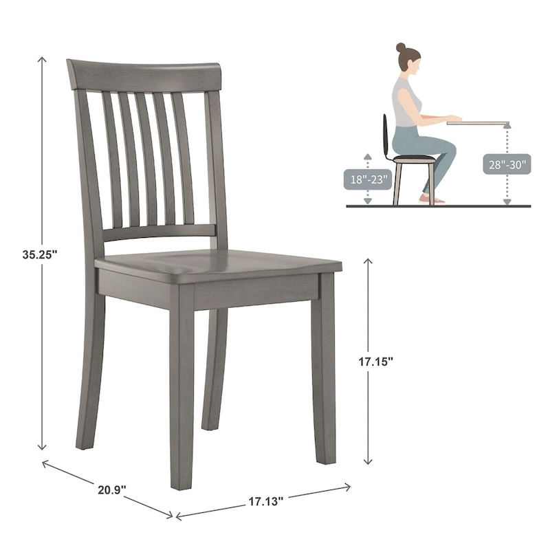 Wilmington II 48-Inch Rectangular Antique Grey 5-Piece Dining Set by iNSPIRE Q Classic