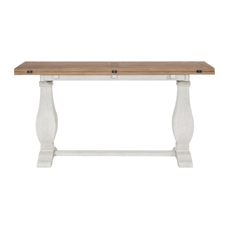 60 Solid Wood Pedestal Flip-top Sofa Console Table