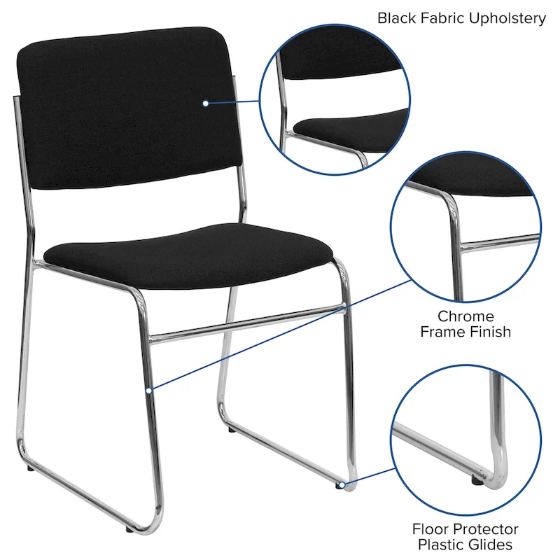 500 lb. Capacity High Density Stacking Chair with Sled Base