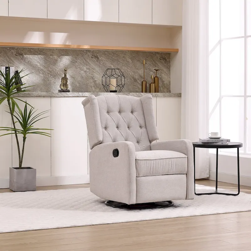 Brown / Green / Beige / White / Grey Multi-Function Lounge Chair with 360° Swivel, Rocking and 3-Gear Recline – 1 Person