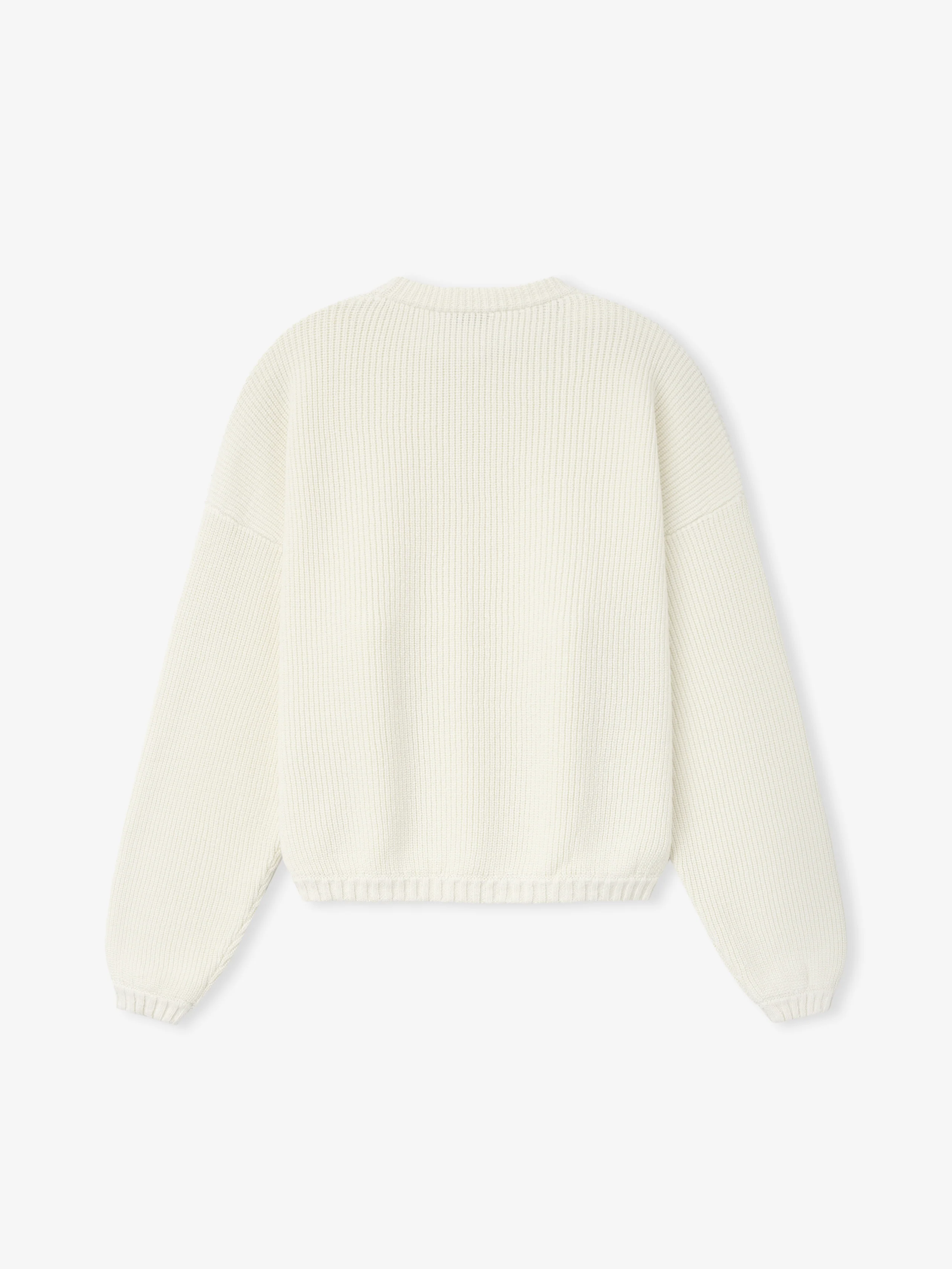Double Knit Linen Wool Cotton Crewneck Sweater