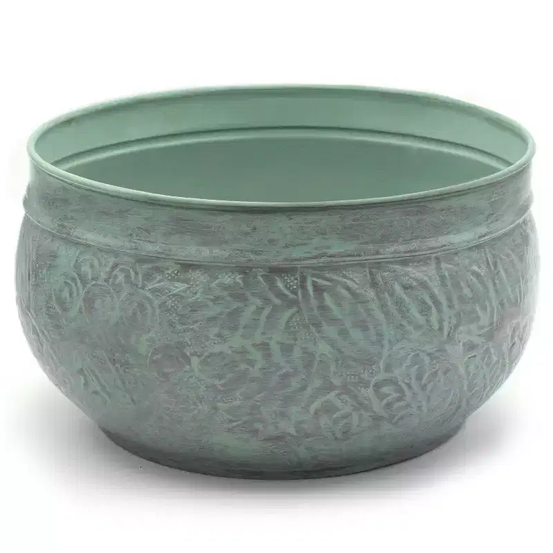 457 Steel Key West Pot - Blue - Good Directions: No Assembly, Drainage Holes, 100' Capacity