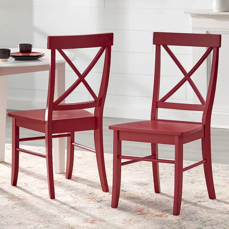 Mid-Century Rubberwood Dining Chair with Faux Leather Seat – Chestnut Wire-Brush