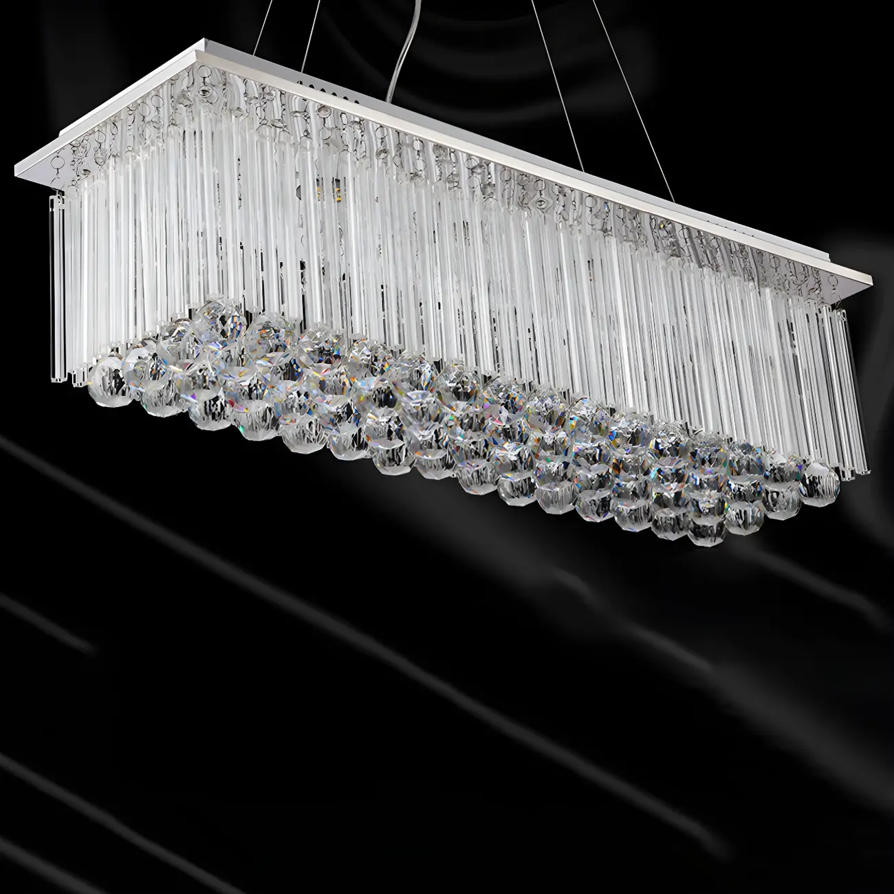 Luxurious Crystal LED Rectangular Pendant Light