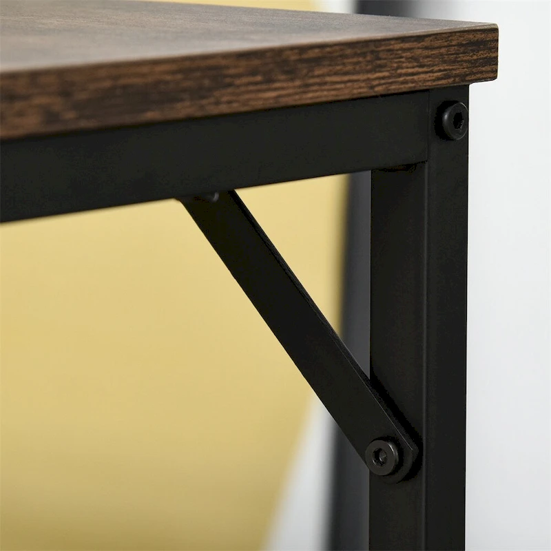 Wood Dining Table Set with Bar Table and 4 Stools Set(Set of 5)