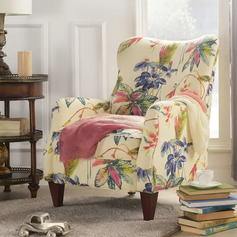 Palma 32" Floral Upholstered Arm Chair by Jennifer Taylor Home