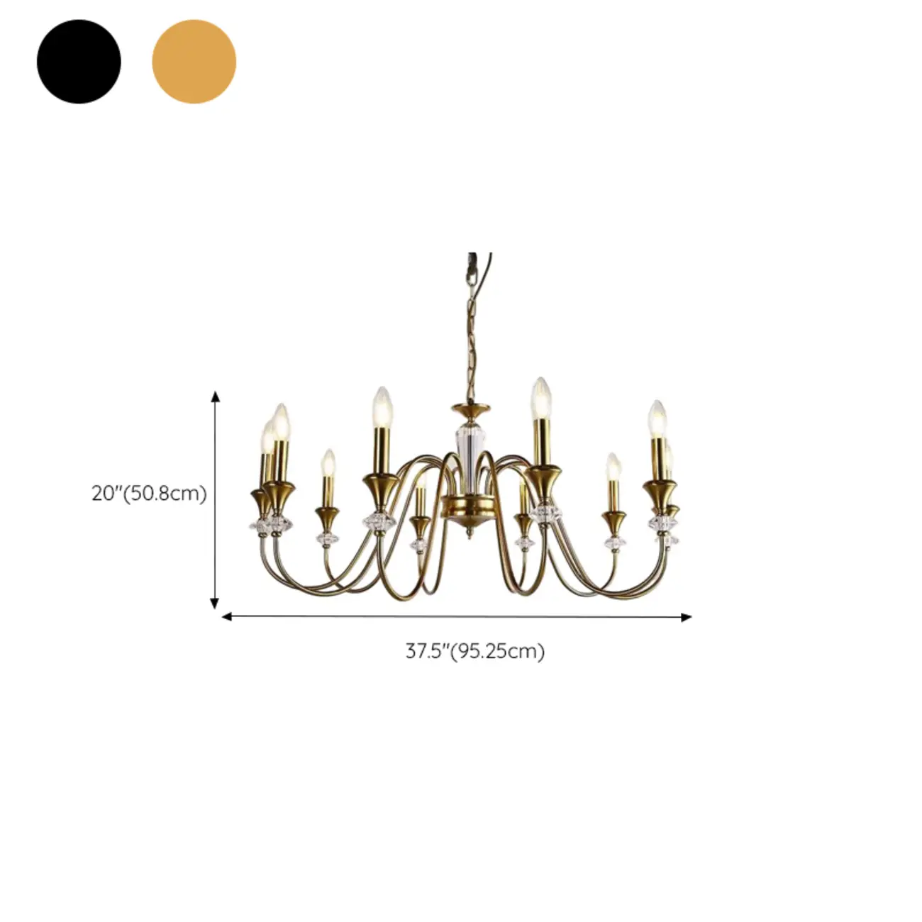 Industrial Black Glass Candelabra Chandelier in 3-10 Lights